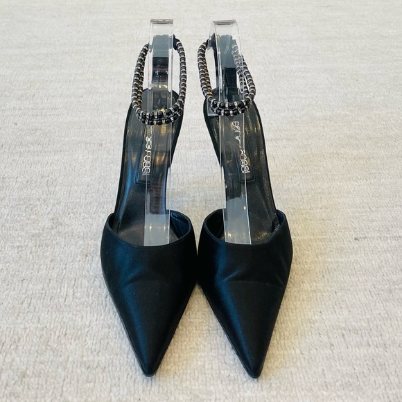 Sergio Rossi Beaded Satin Heels - Picture 2 of 7